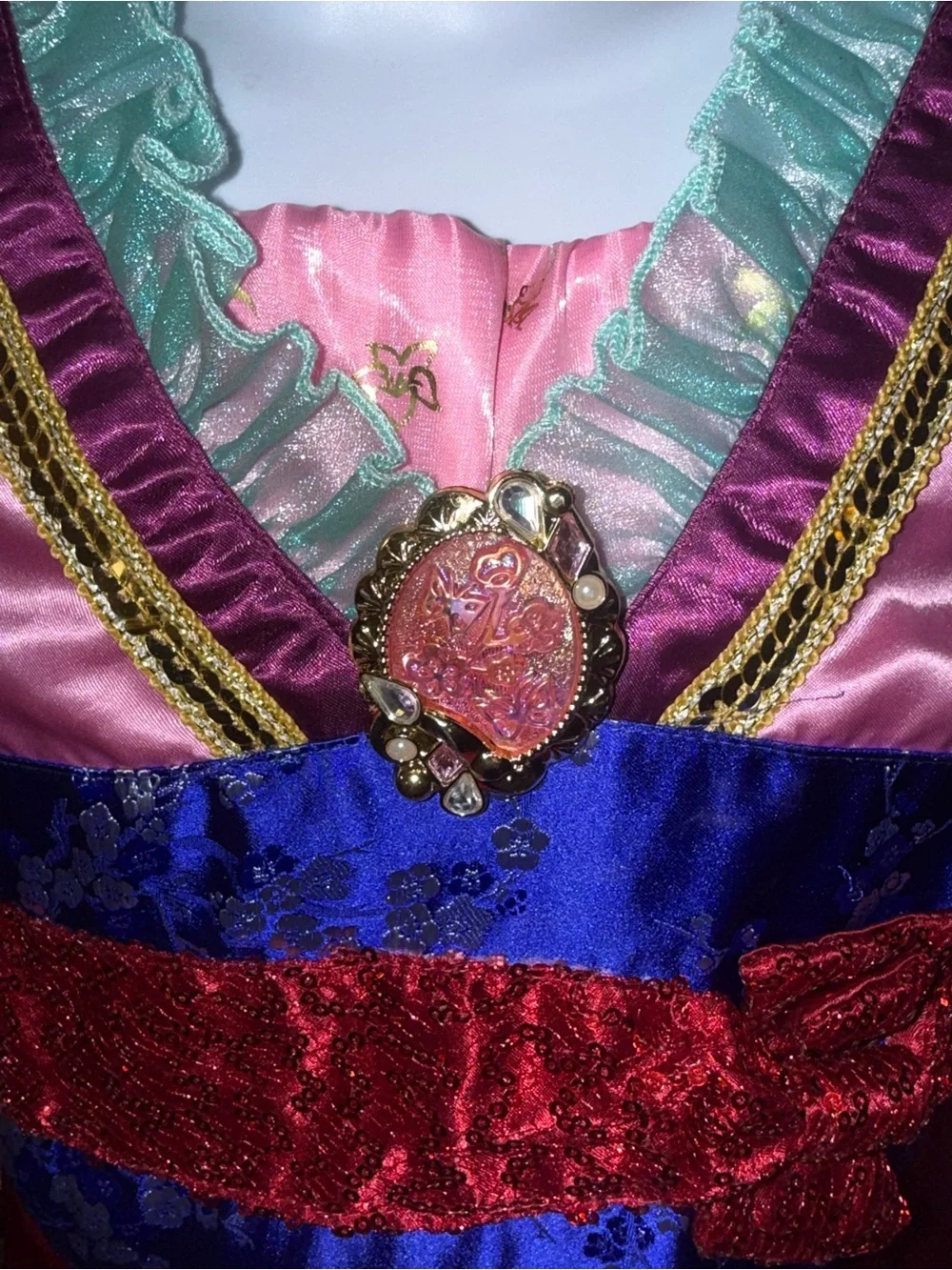 Disney store Mulan  Pink, Red and Blue Princess Dress-Up Costume